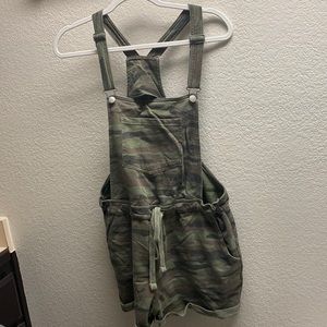 Camo overall shorts